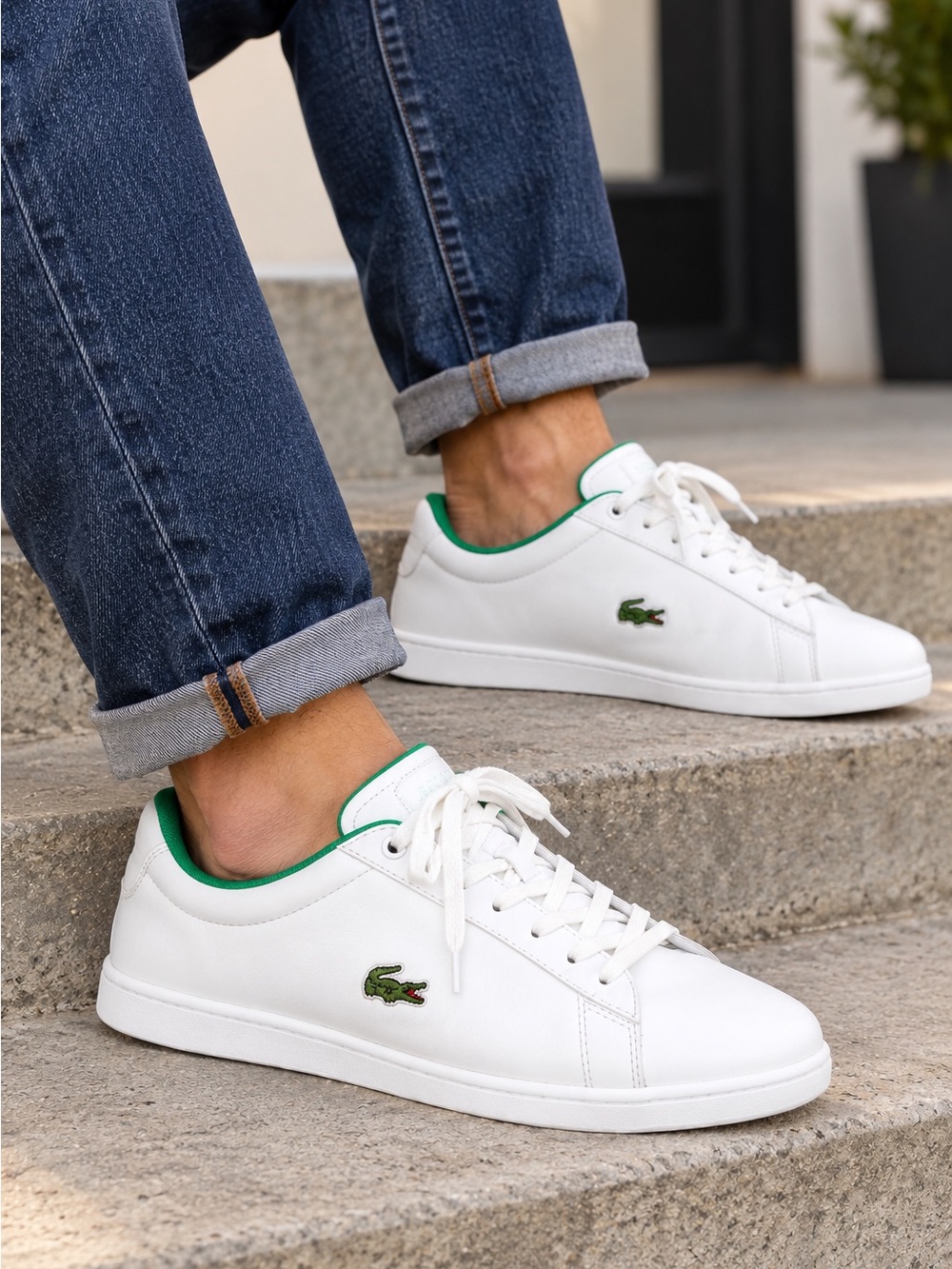Lacoste Hydez 119 Men’s Sneakers Size 9 White Green Leather Low Top